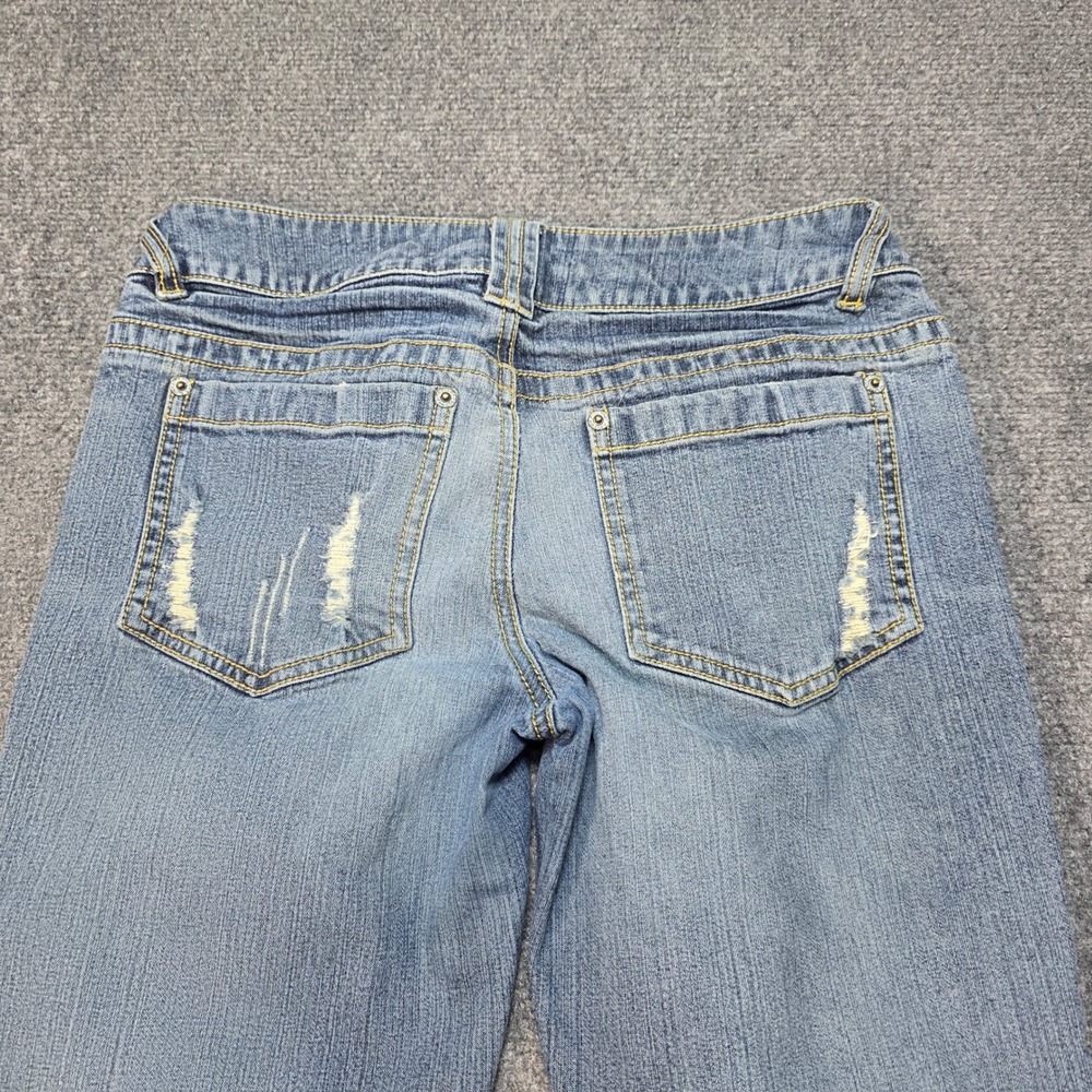 Vtg Y2K Arizona Jean Co Women's Low Rise Flare Jeans Size‎ 1 Distressed Crop - Picture 7 of 7